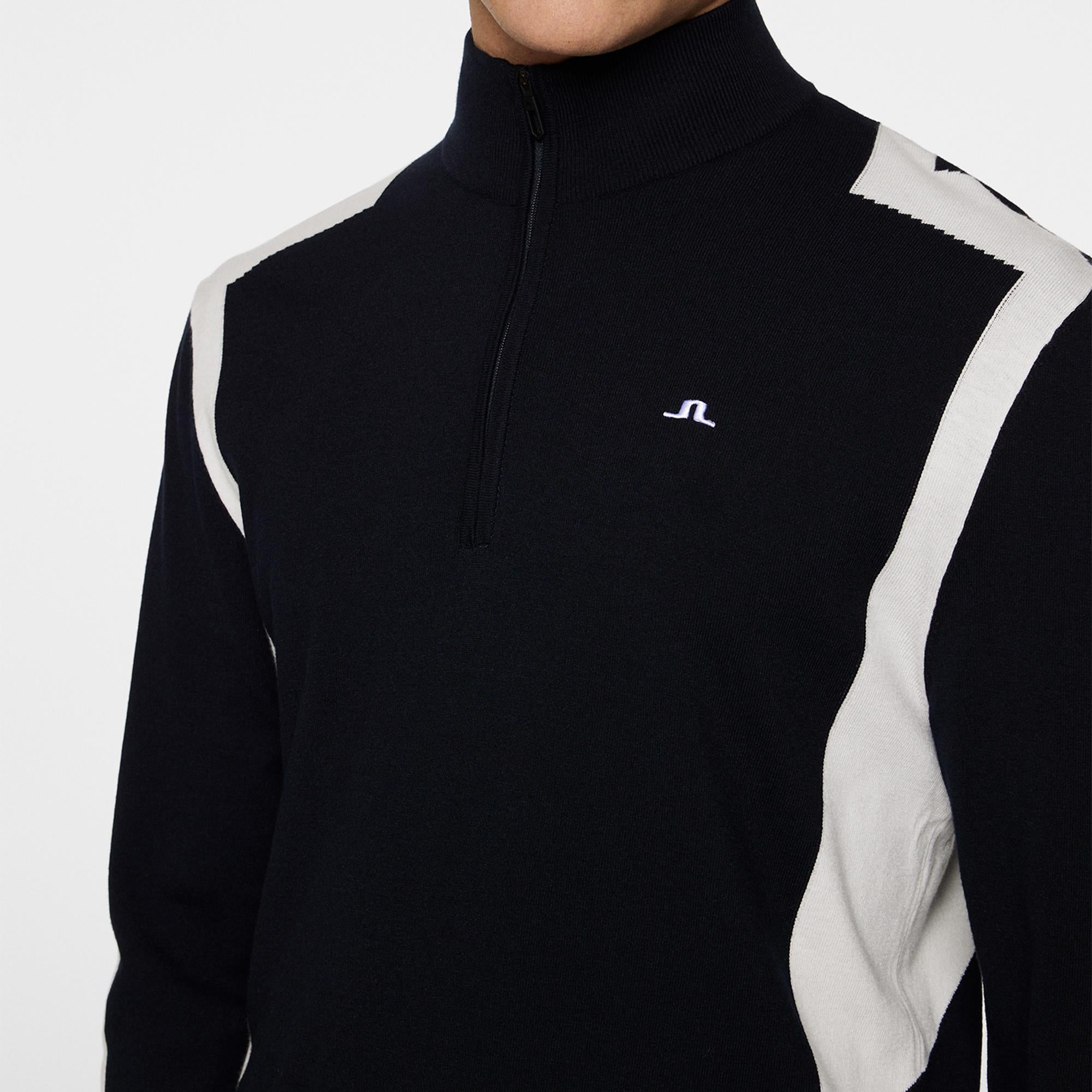 J Lindeberg Kendrick Knitted Quarter Zip Mens Sweater Navy